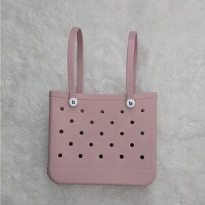 Elegant Pink Tote Bag with Perforated Design